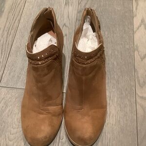 Maurices Brown Ankle Booties with Studded Detail